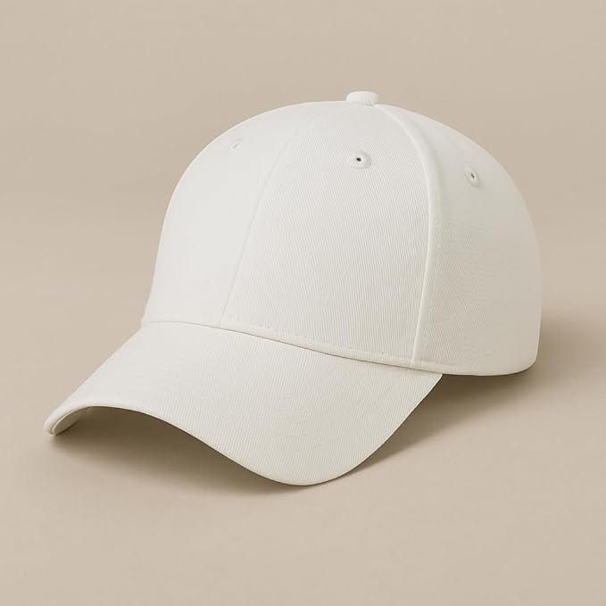 White Pack of 2 Unisex Cotton Baseball Caps – Casual Outdoor Essentials