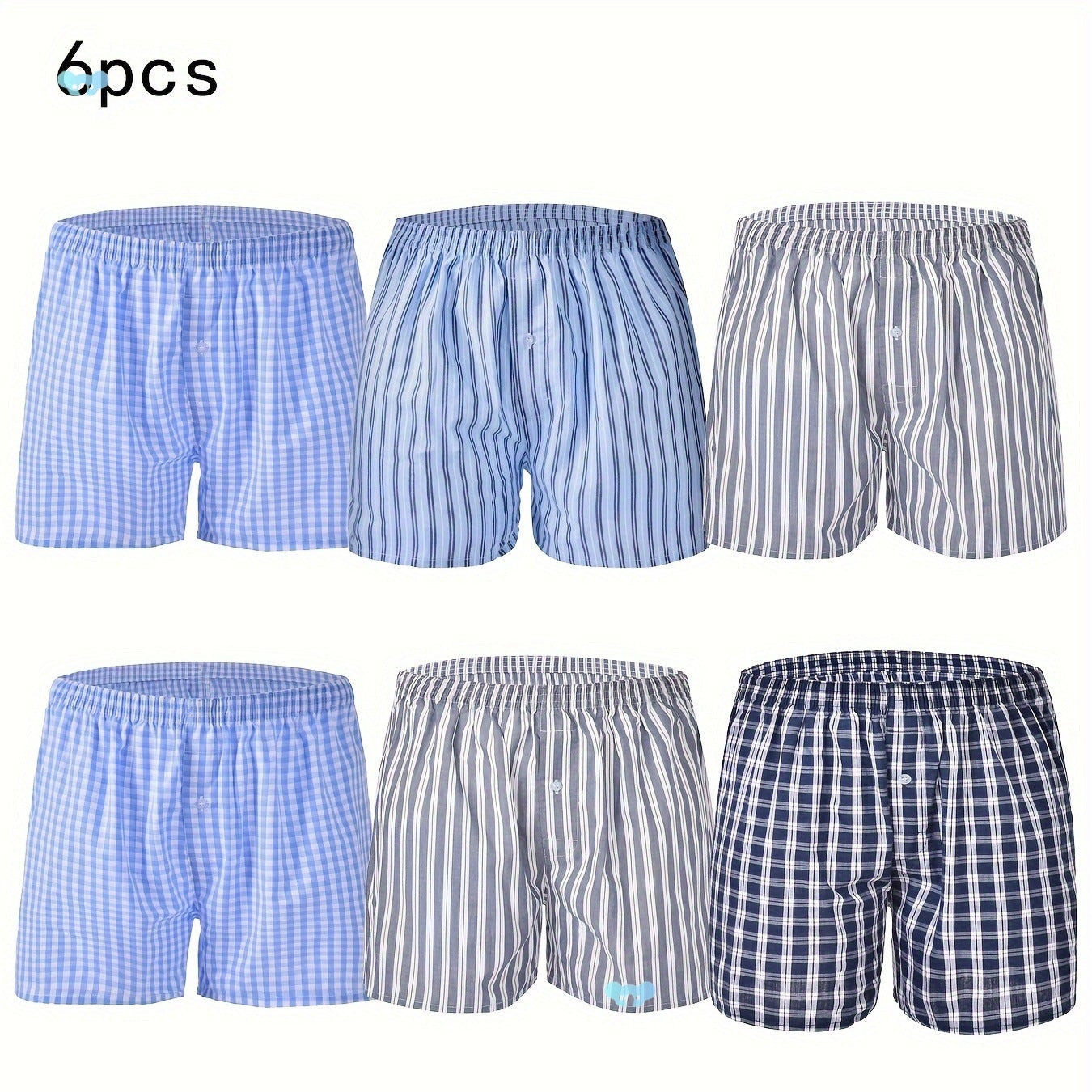 6pcs Pack – Men’s Funny Print Boxer Shorts (Loose Fit)