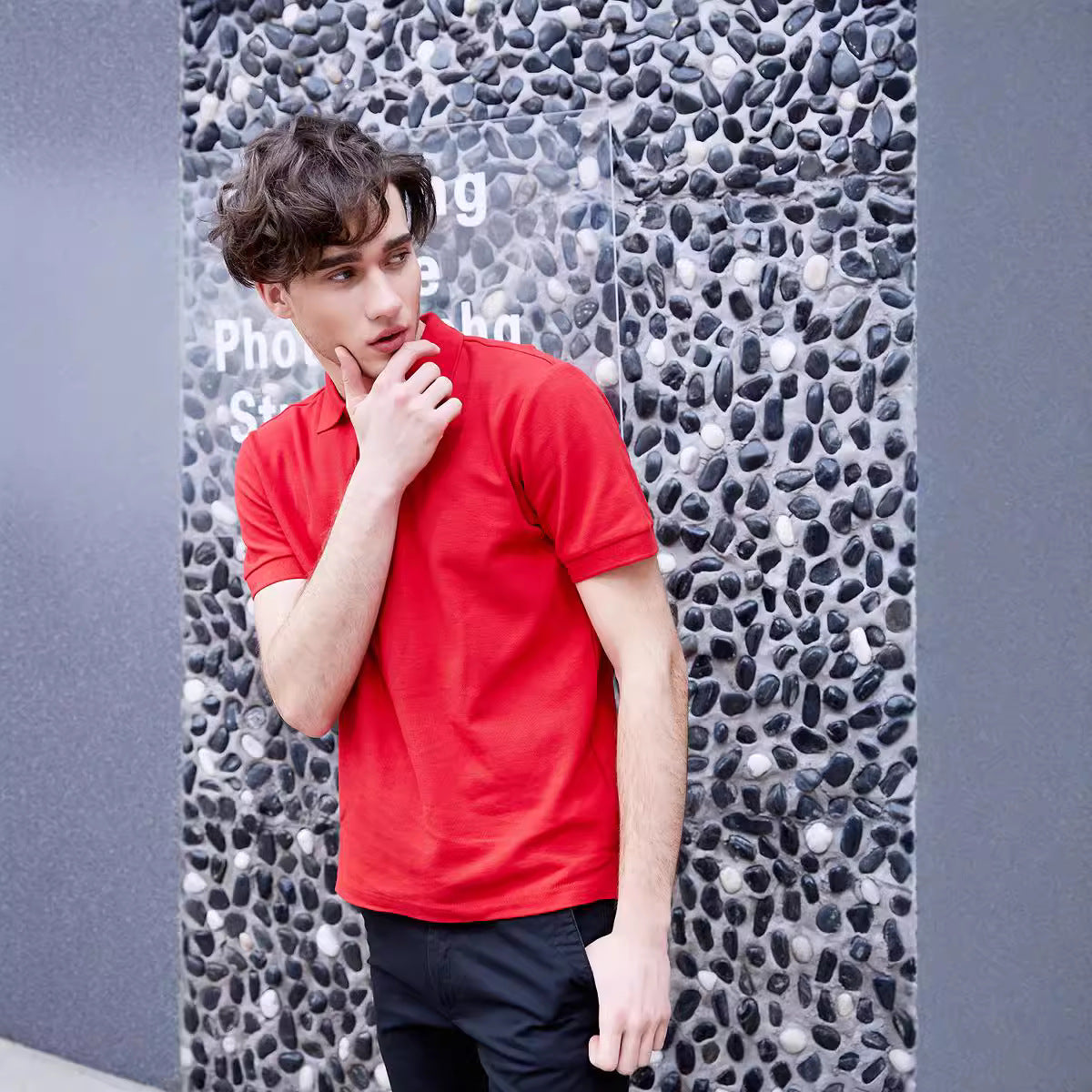 Pure Color King 1AC03 Men’s Polo Shirt