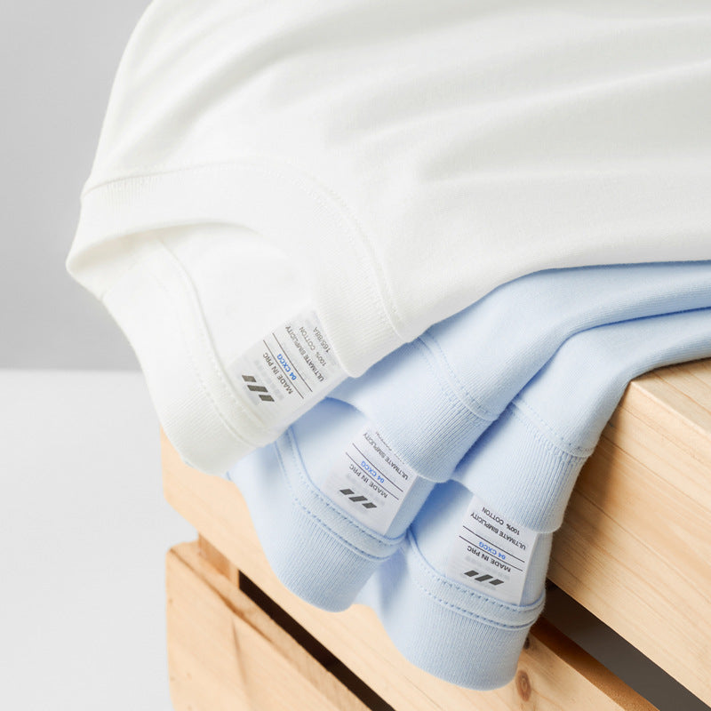 3 Pcs Pack – Fall 230g Cotton Long-Sleeved Round Neck T-Shirts for Men