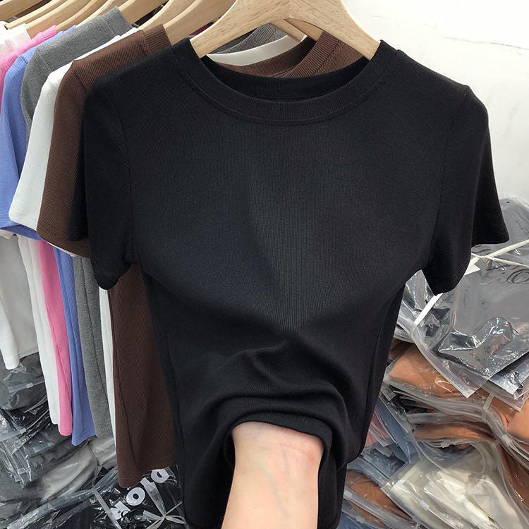 5pcs Pack – High-End Solid Color Slim Fit T-Shirts (Multiple Colors Available)