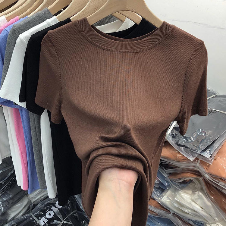 5pcs Pack – High-End Solid Color Slim Fit T-Shirts (Multiple Colors Available)