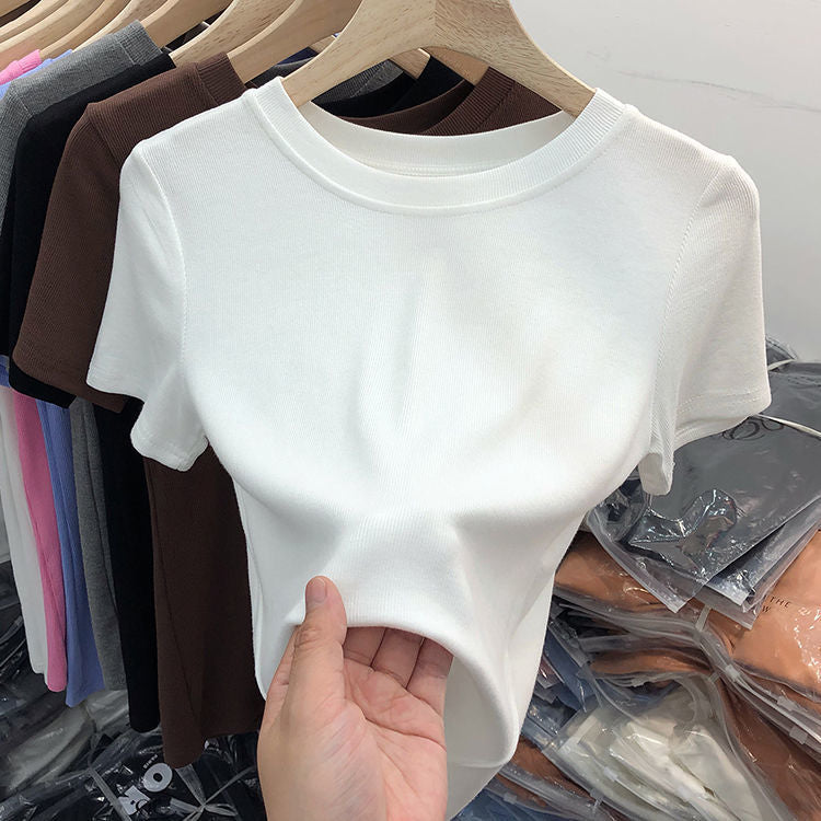 5pcs Pack – High-End Solid Color Slim Fit T-Shirts (Multiple Colors Available)