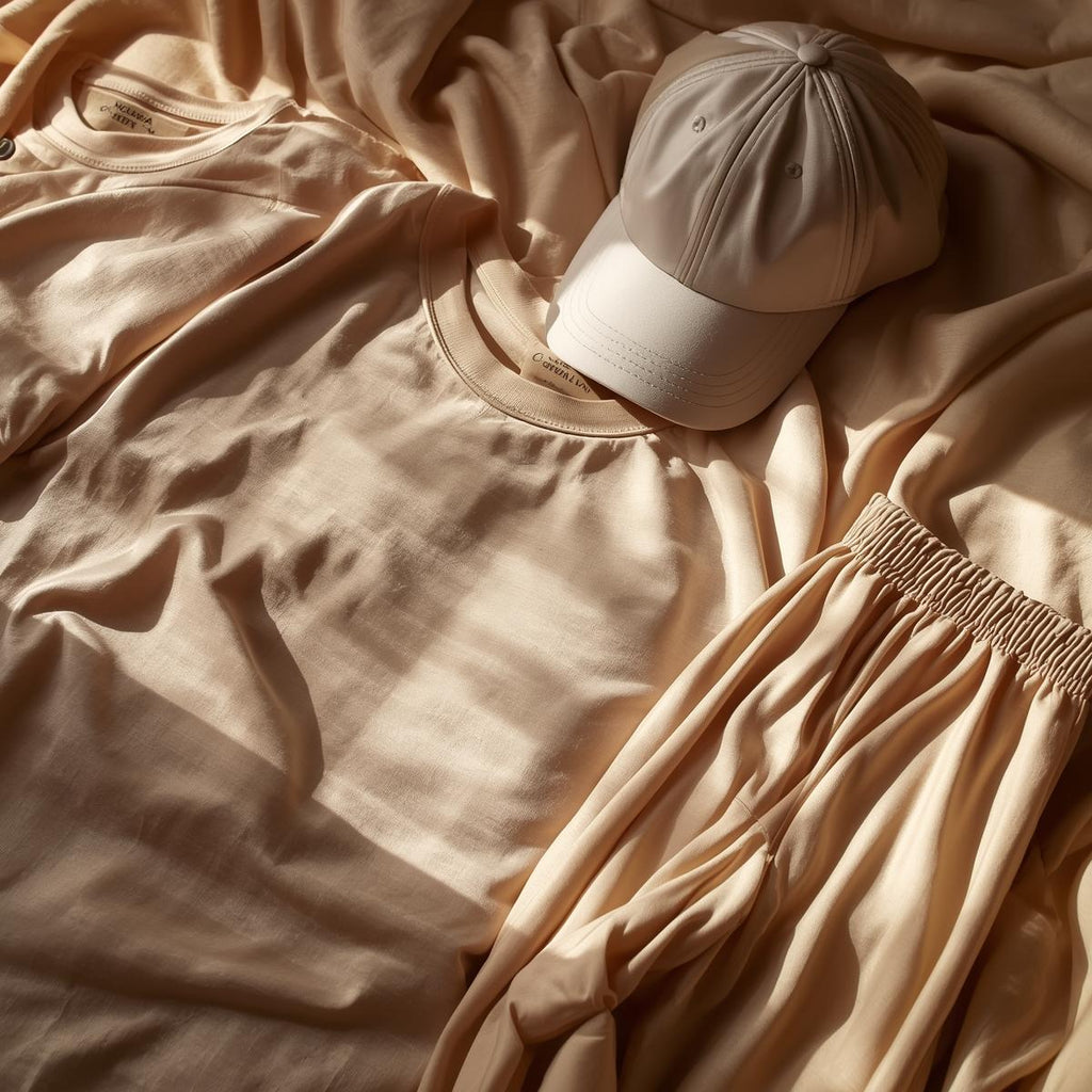SilkAura Comfort Set (Cap + Silk-Blend Tee + Soft Pants)