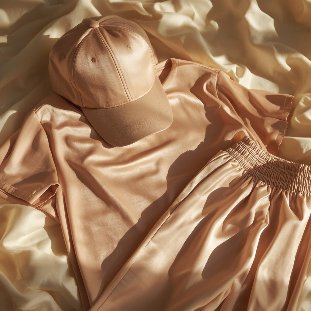 SilkAura Comfort Set (Cap + Silk-Blend Tee + Soft Pants)