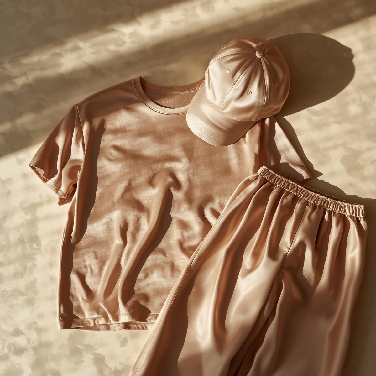 SilkAura Comfort Set (Cap + Silk-Blend Tee + Soft Pants)