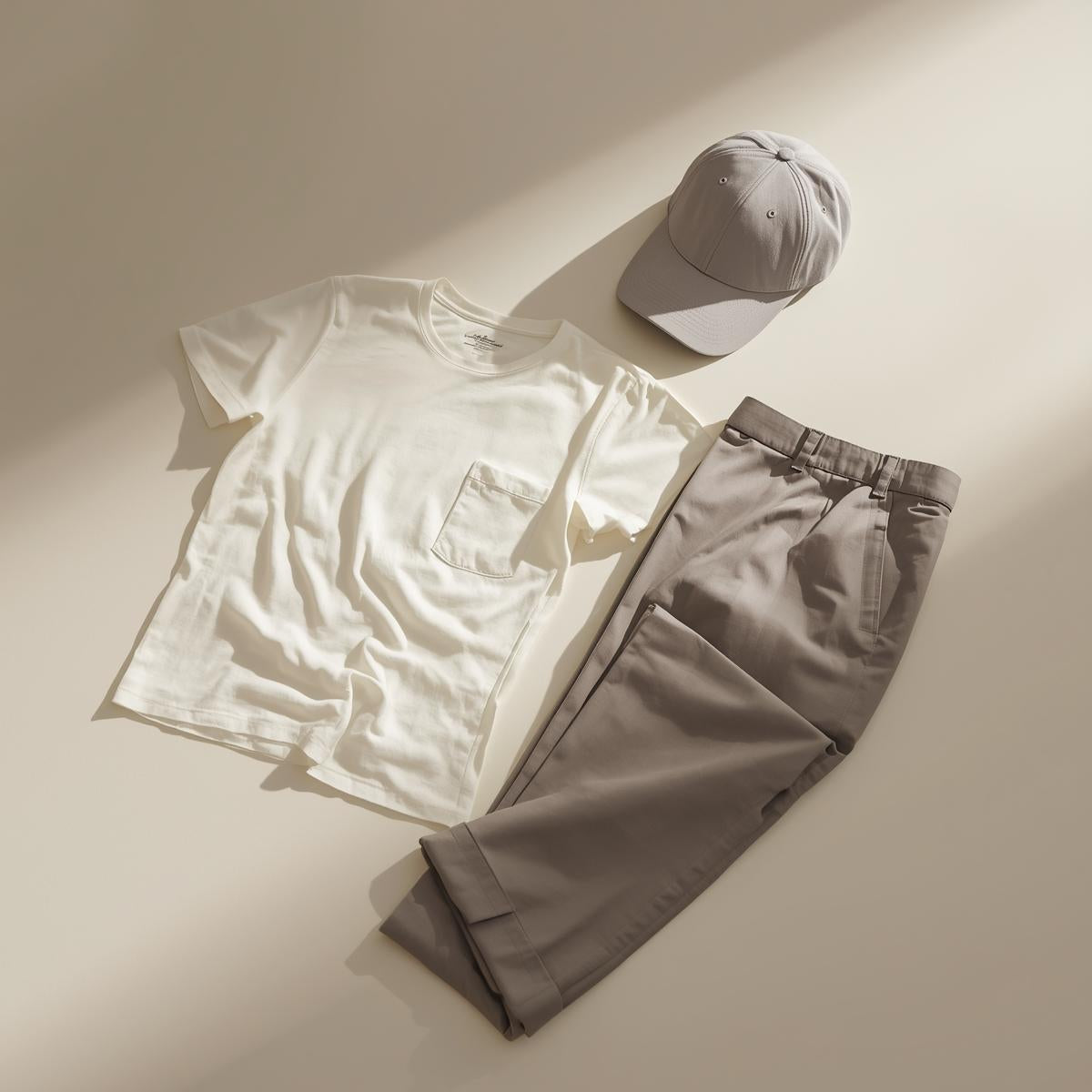 PureLine Minimal Luxury Set (Cap + Premium Tee + Tapered Pants)