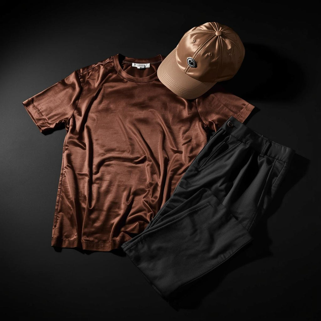 SilkWeave Ultra Set (Cap + Silk-Blend Tee + Tailored Soft Trousers)